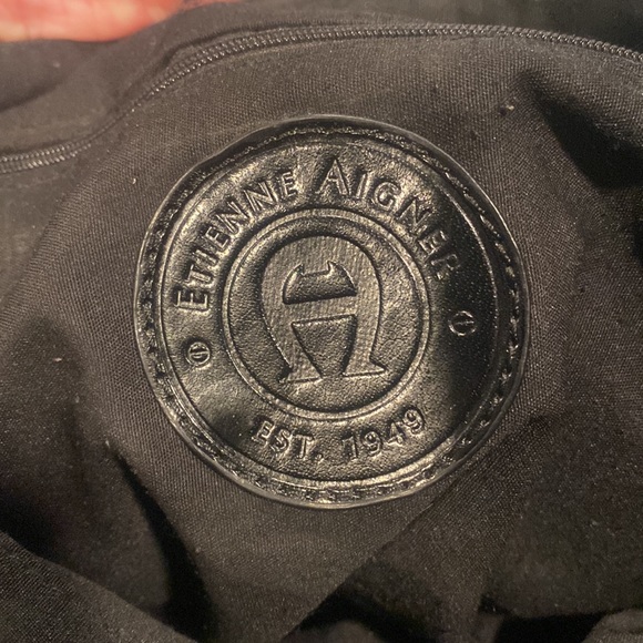 Etienne Aigner Leather & Monogram Hobo Handbag - Picture 3 of 7